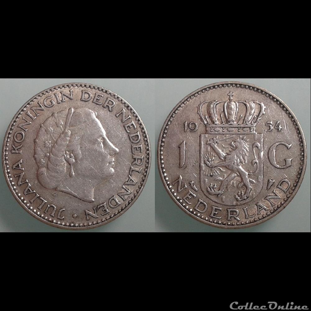 PAYS-BAS - 1 gulden 1954 monnaie monde pays bas 1 gulden 1954