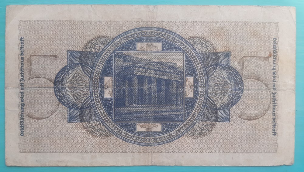 Allemagne -5 mark 1940-1945 billets europe allemagne 5 mark 1940 1945