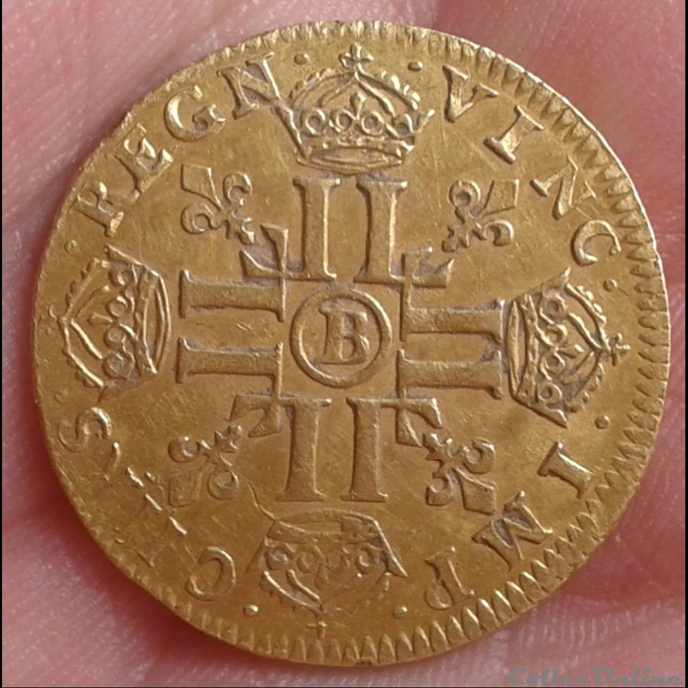 1647 - Louis d'or à la méche longue monnaies europe medievale france royales 1647 louis or a la meche longue