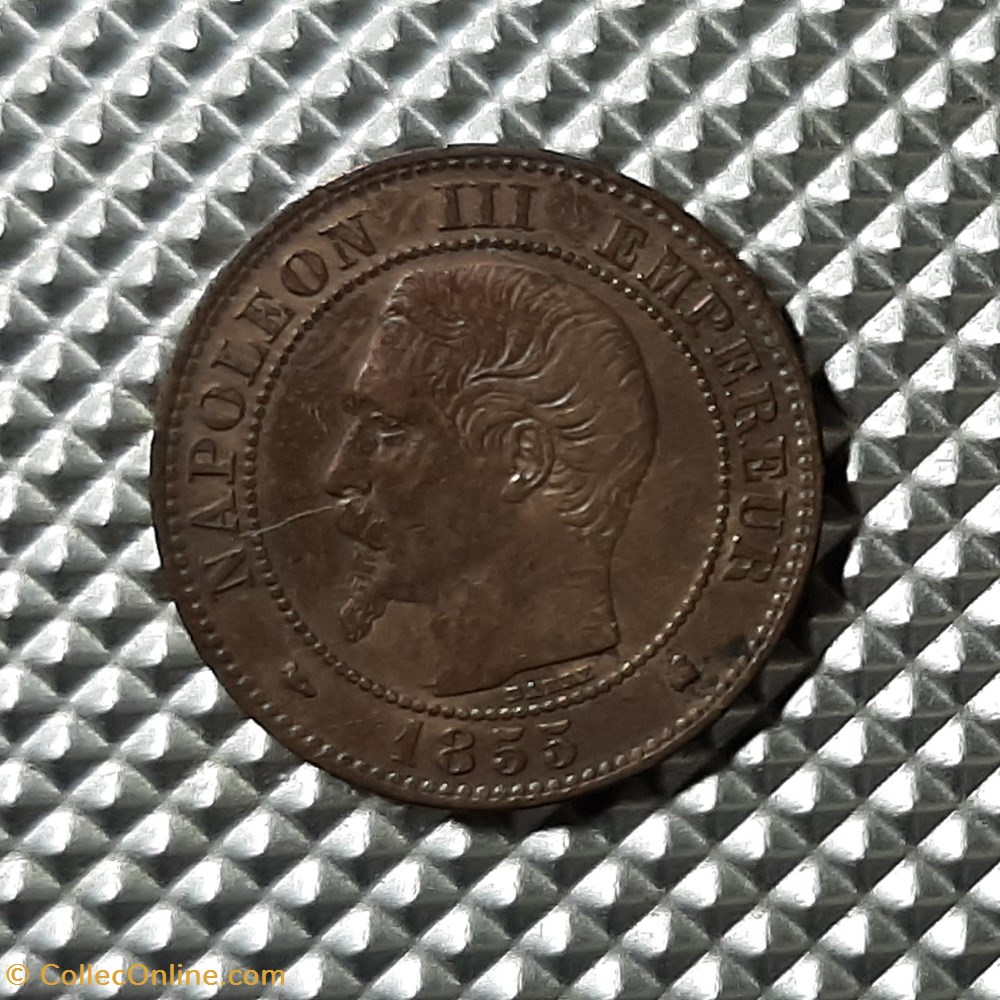 monnaie france a moderne 1855 k 2 centimes chien