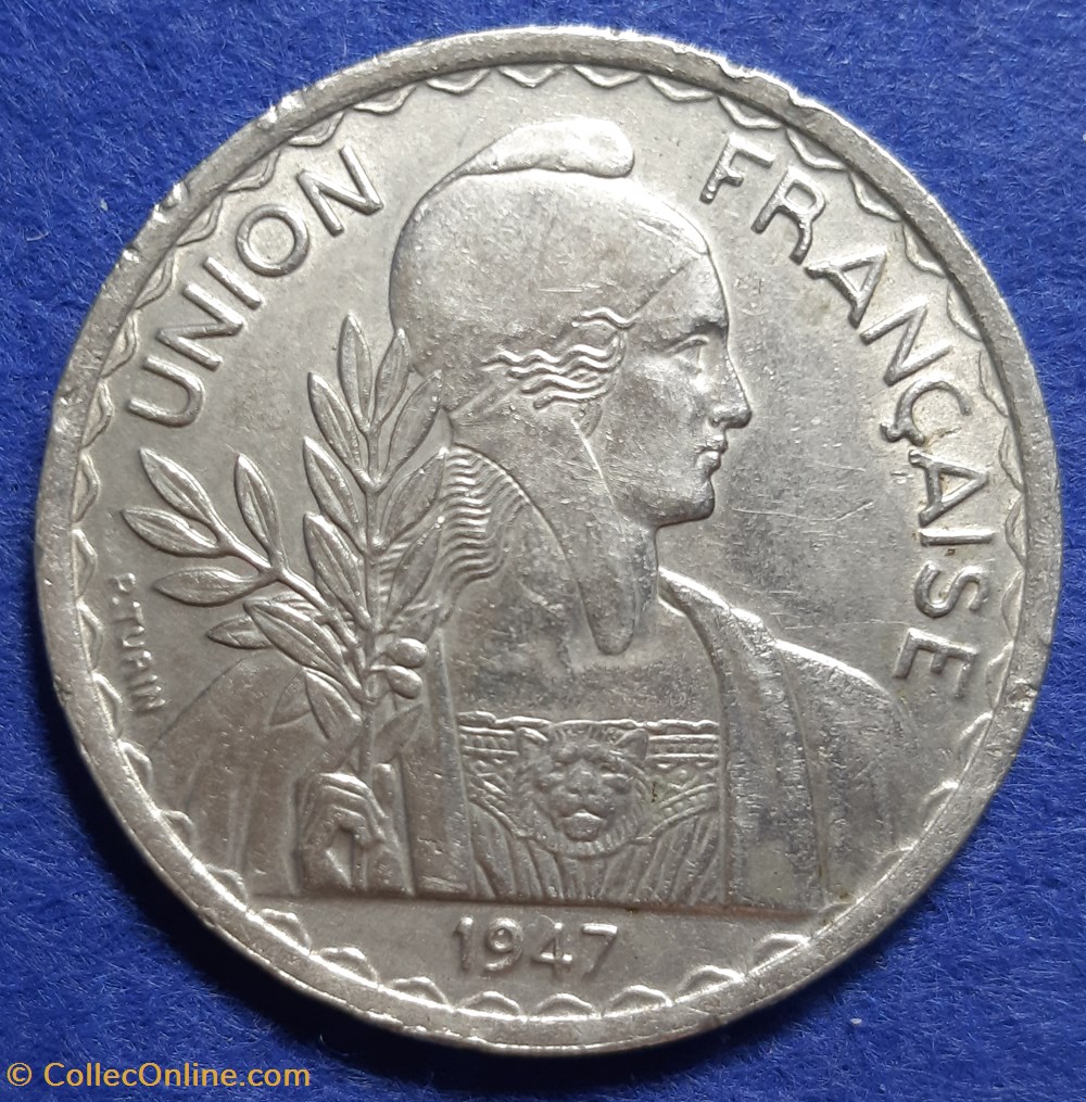 Indochine - 1 piastre 1947 monnaies monde afrique de l ouest indochine 1 piastre 1947
