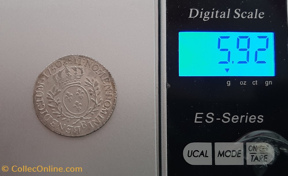 1730 - 1/5ème écu 5 monnaies monde france 1730 1 5eme ecu