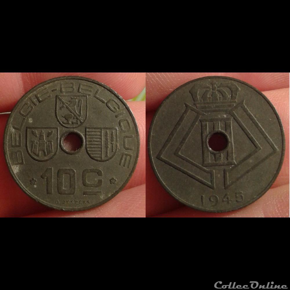 Belgique - 10 centimes 1945 monnaie monde belgique 10 centimes 1945