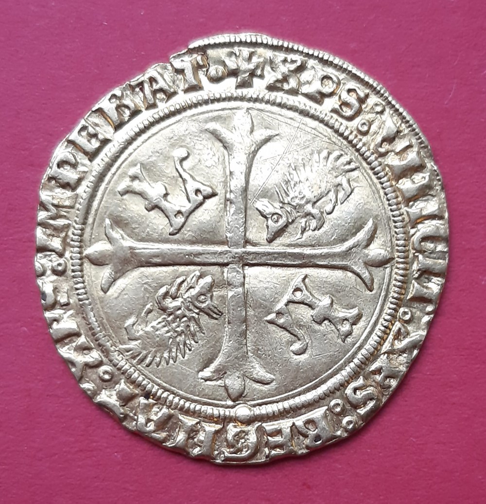 monnaies europe medievale france royales 1498 1514 louis xii ecu or au porc epic
