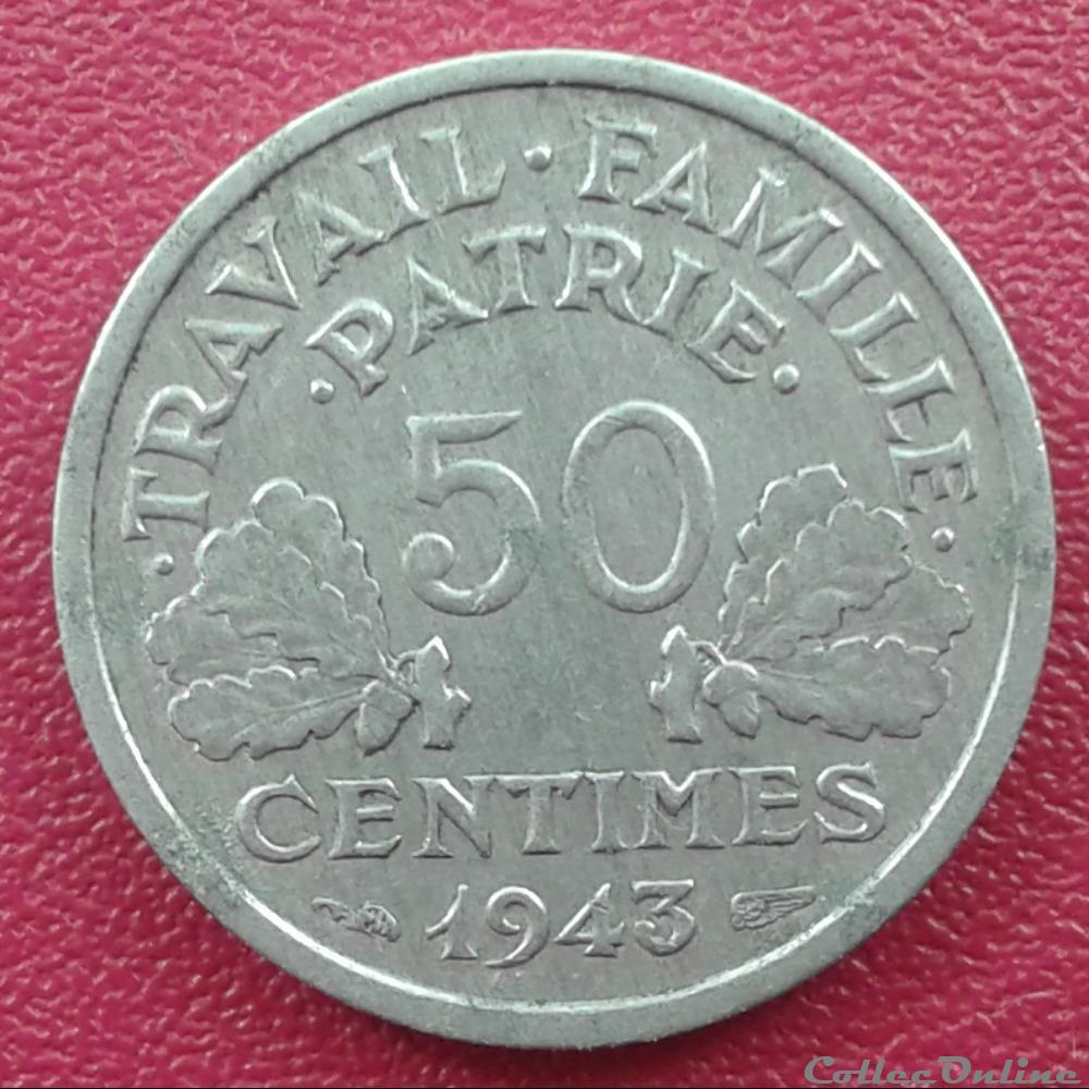 monnaies monde france 1943 50 centimes