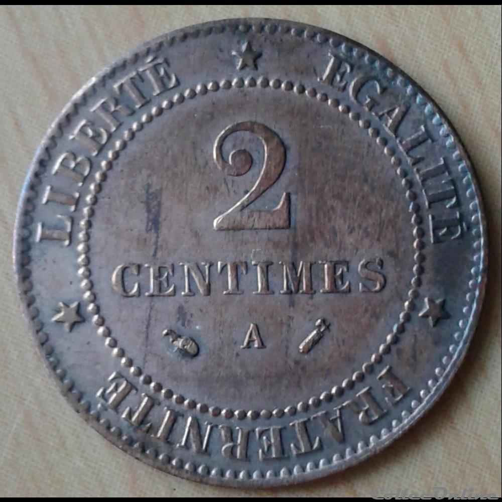 1889 A - 2 centimes monnaies france modernes 1889 a 2 centimes