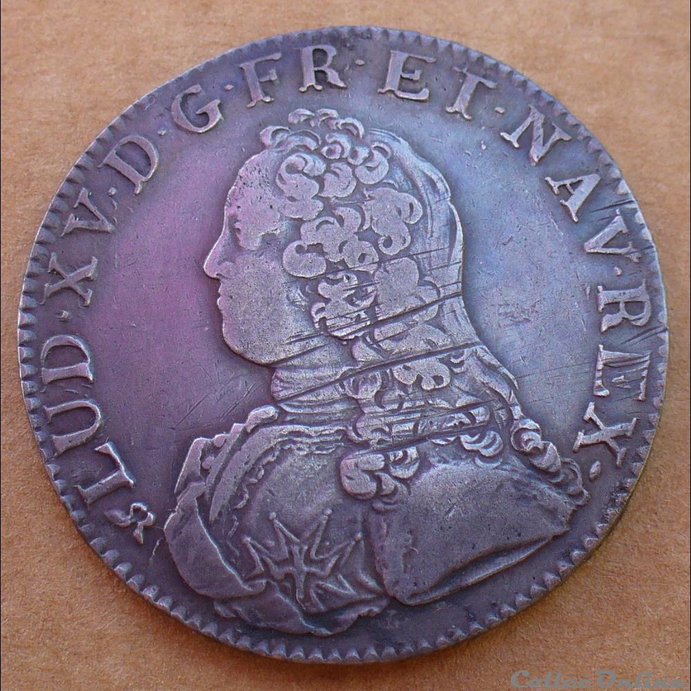 1736 - Ecu aux branches d'olivier monnaies europe medievale france royales 1736 ecu aux branches olivier