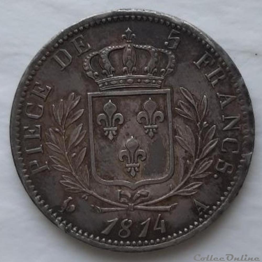 1814 A - 5 Francs monnaies monde france 1814 a 5 francs