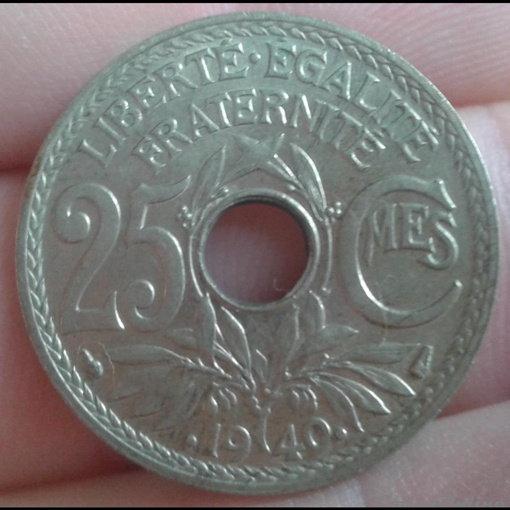 1940 - 25 centimes monnaies monde france 1940 25 centimes