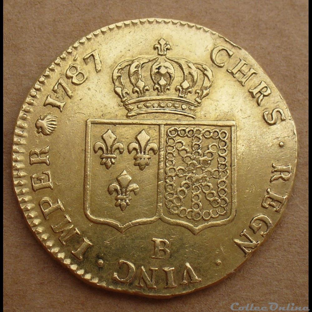 monnaies europe medievale a france royales 1787 double louis or