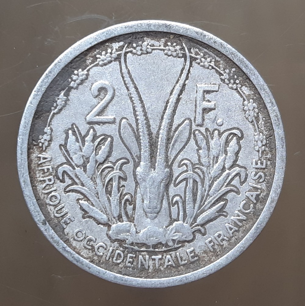 Afrique occidentale française – 2 francs 1948 monnaies colonies francaises afrique occidentale francaise 2 francs 1948