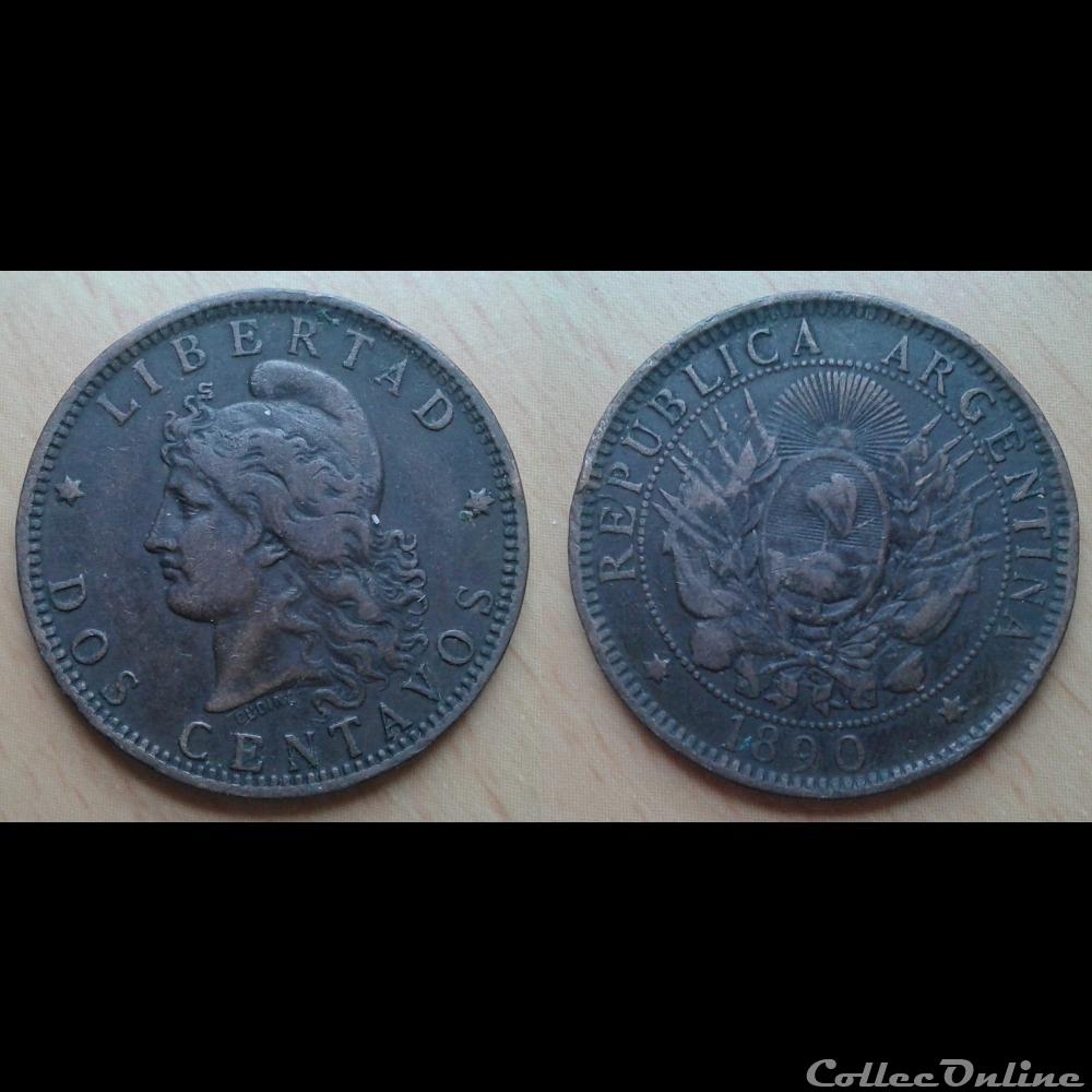 Argentine - 2 centavos 1890 monnaie monde moderne argentine 2 centavos 1890