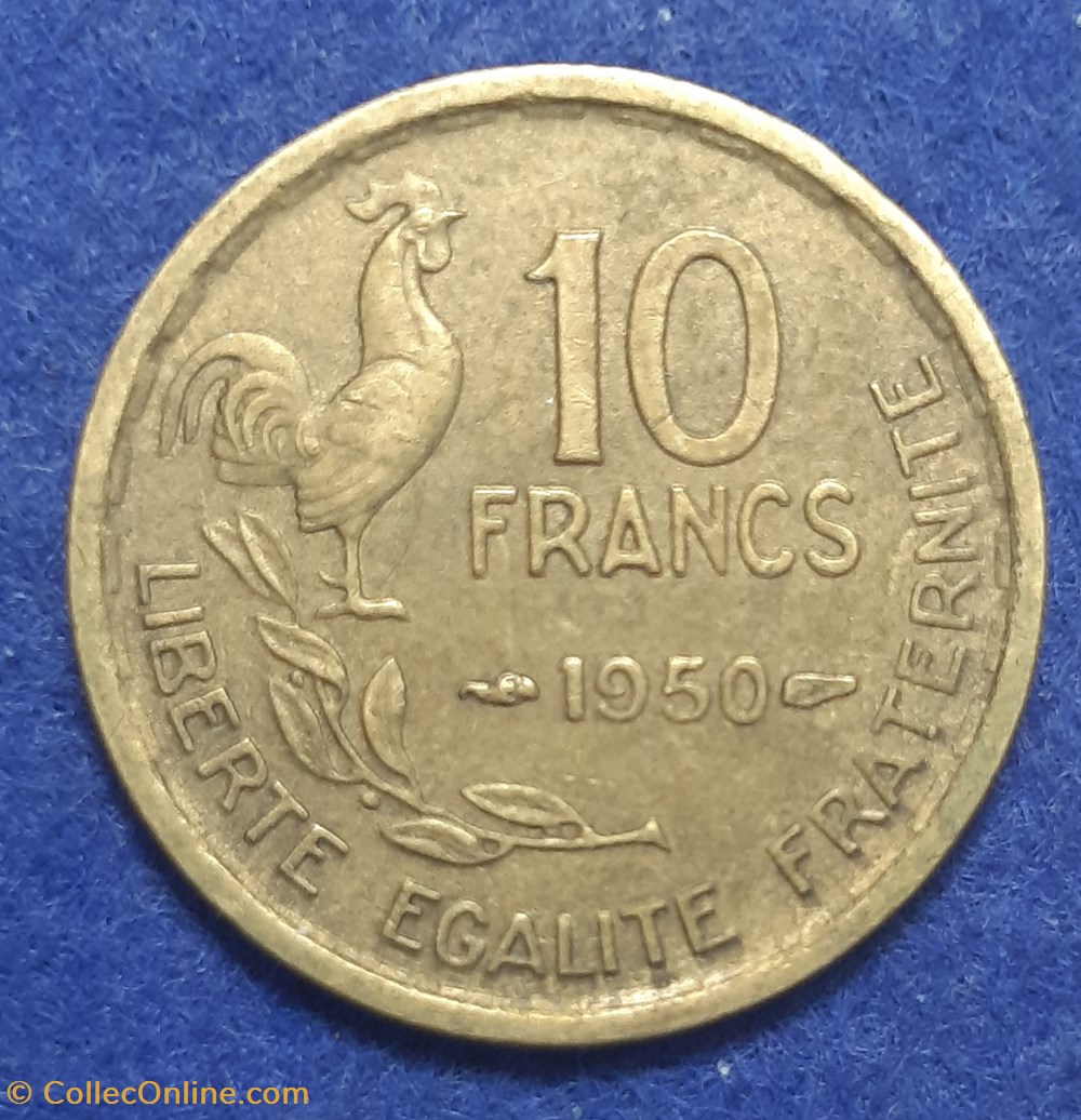 1950 - 10 francs monnaies monde france 1950 10 francs