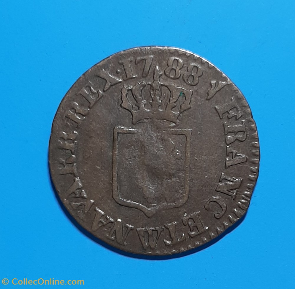 1788 W - Liard à l'écu monnaie 1788 w liard a ecu