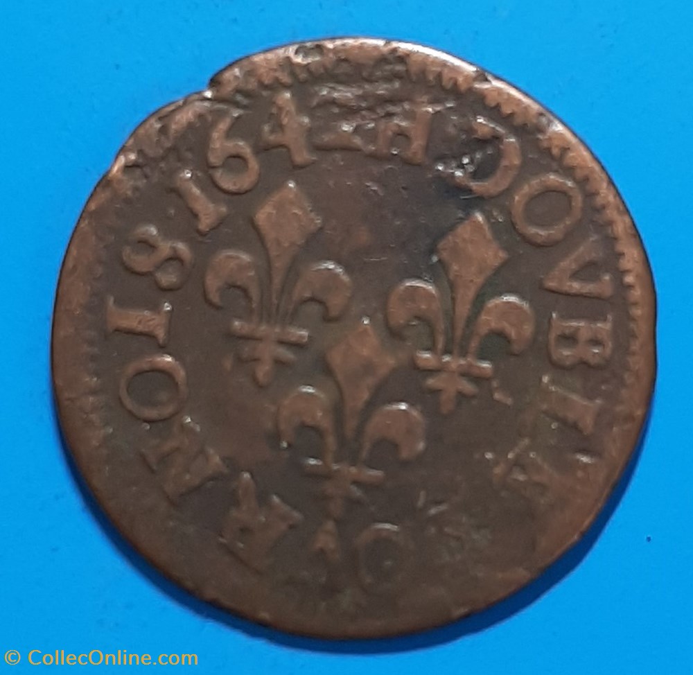 1642 H - Double tournois monnaie 1642 h double tournois