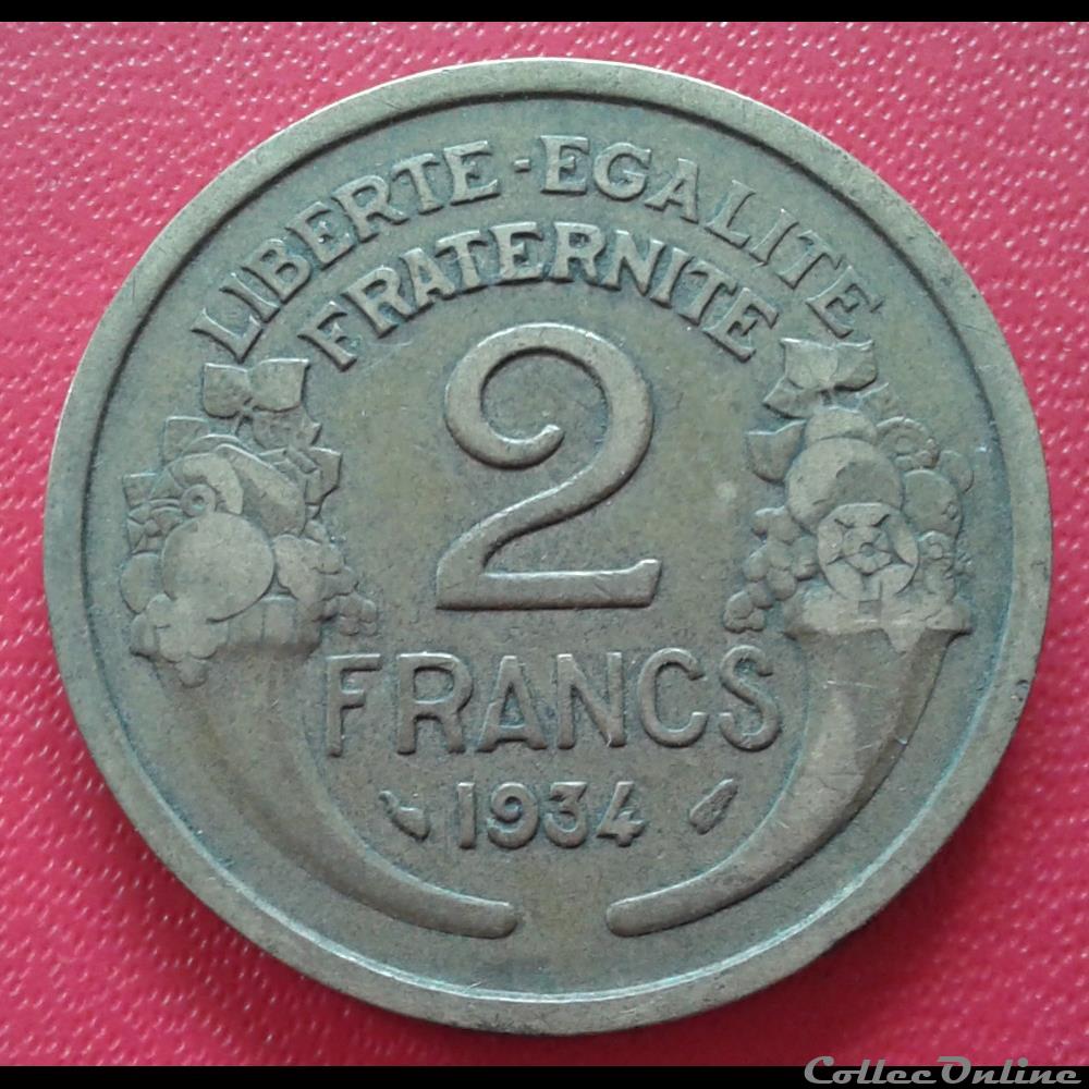 monnaies monde france 1934 2 francs