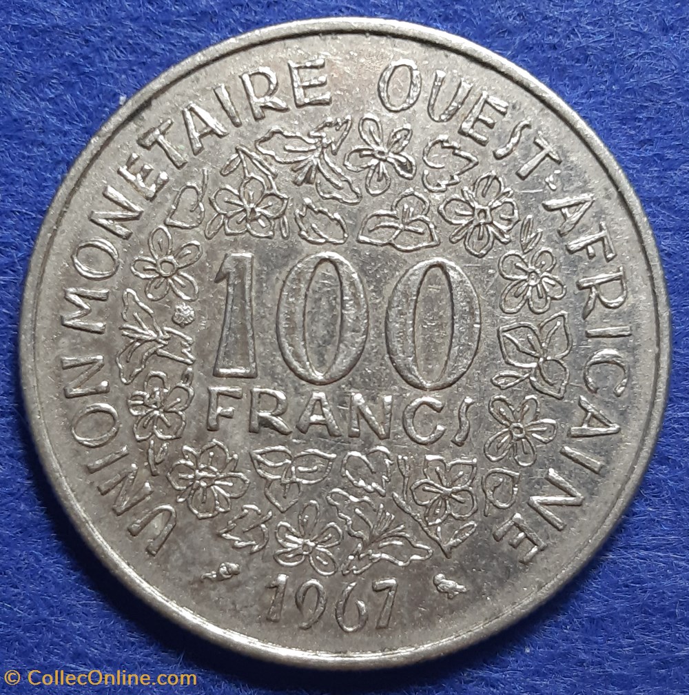 États Afrique de l'Ouest - 100 francs 1967 monnaies monde l etats afrique de ouest 100 francs 1967