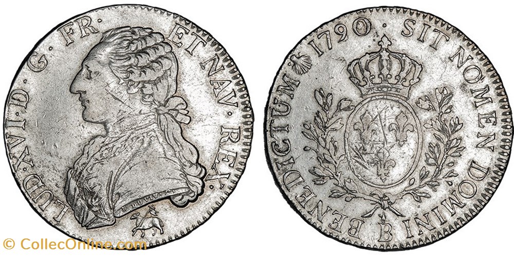 monnaies europe medievale france royales 1790 89 ecu aux rameaux olivier