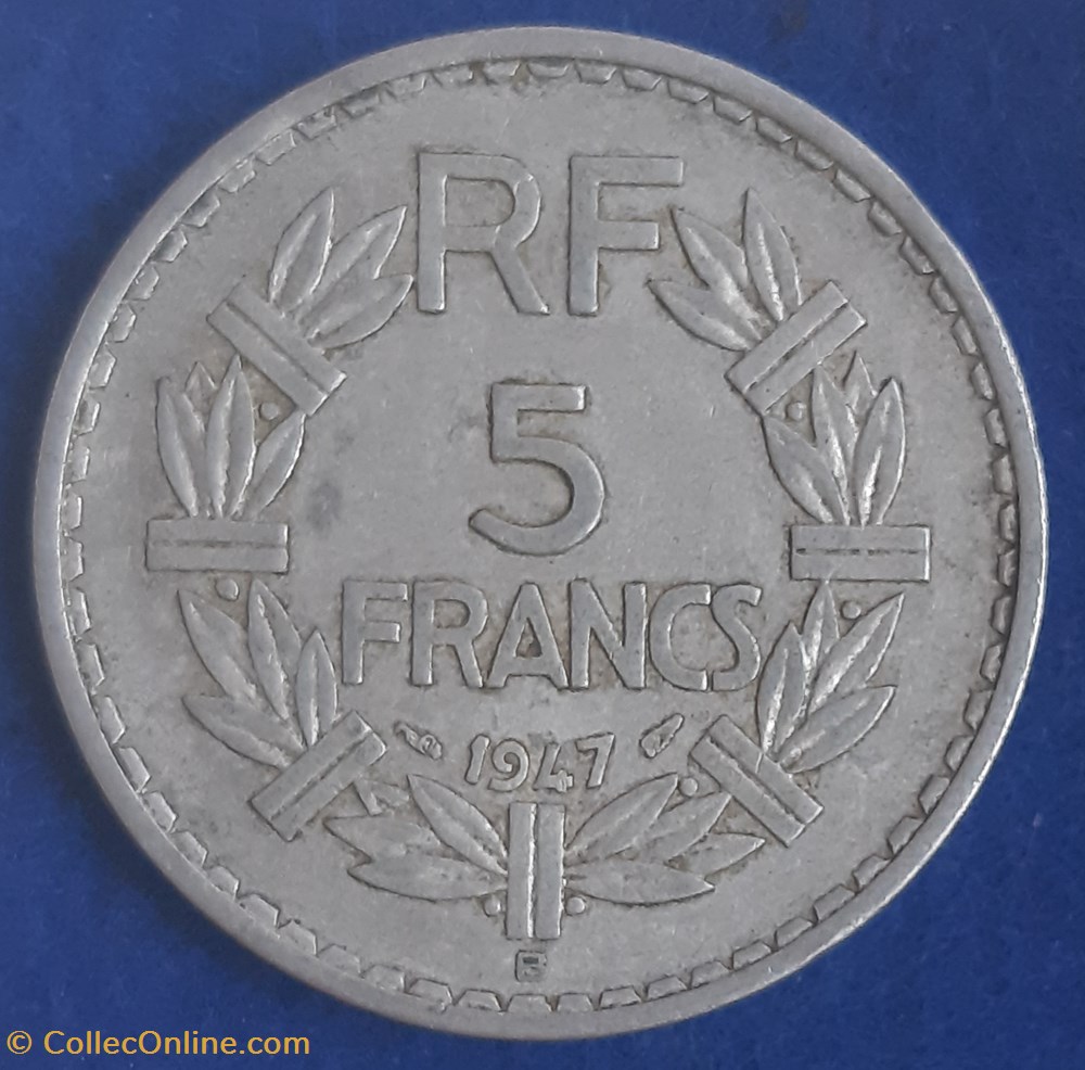 1946 B - 5 francs monnaies monde france 1946 b 5 francs