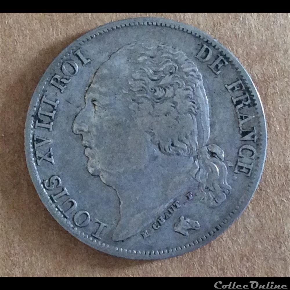 1824 - 1 franc monnaies europe medievale france 1824 1 franc
