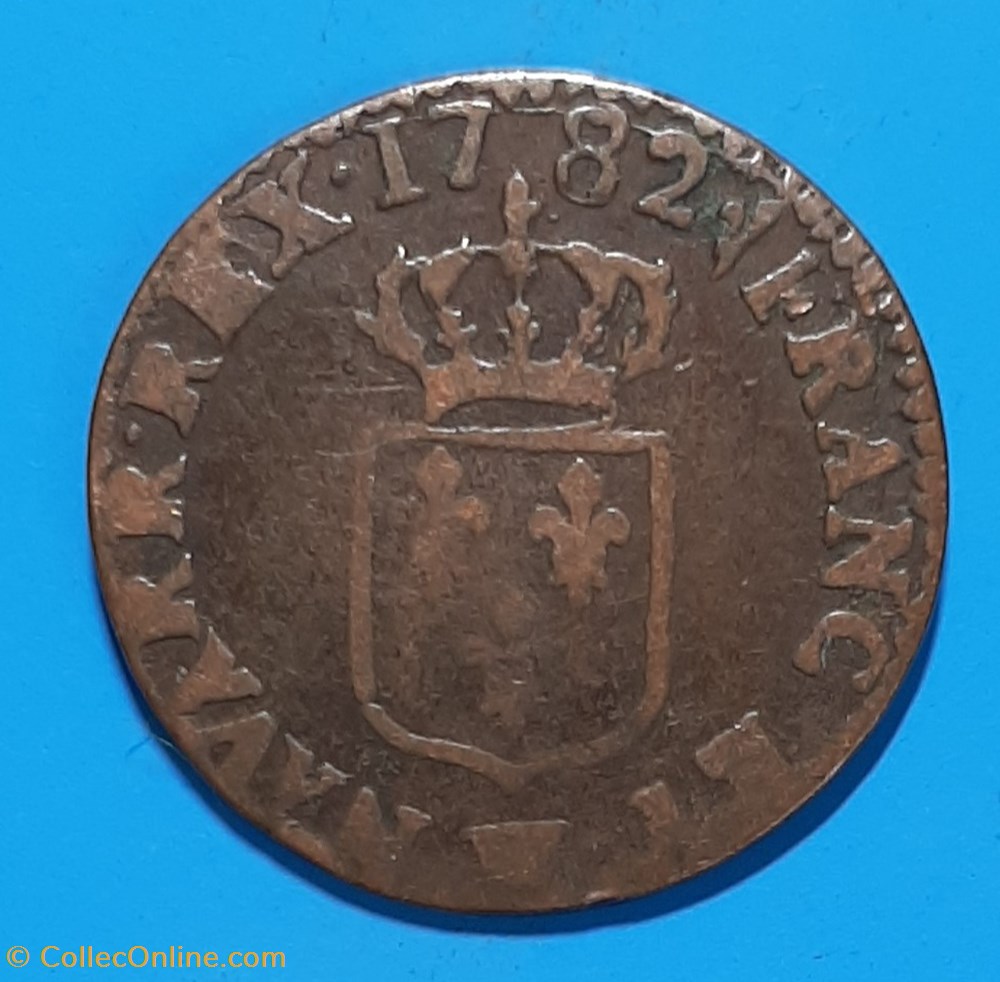 1782 W - Liard à l'écu monnaie 1782 w liard a ecu