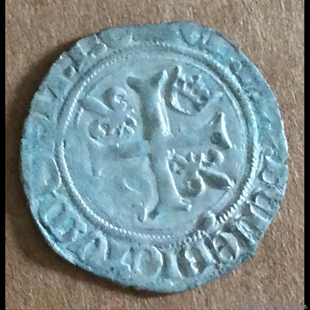 1488 - Charles VIII - Liard au dauphin monnaies europe medievale france royales 1488 charles viii liard au dauphin