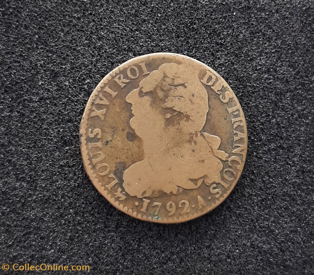 1792 A - 2 sols françois monnaies france modernes 1792 a 2 sols francois
