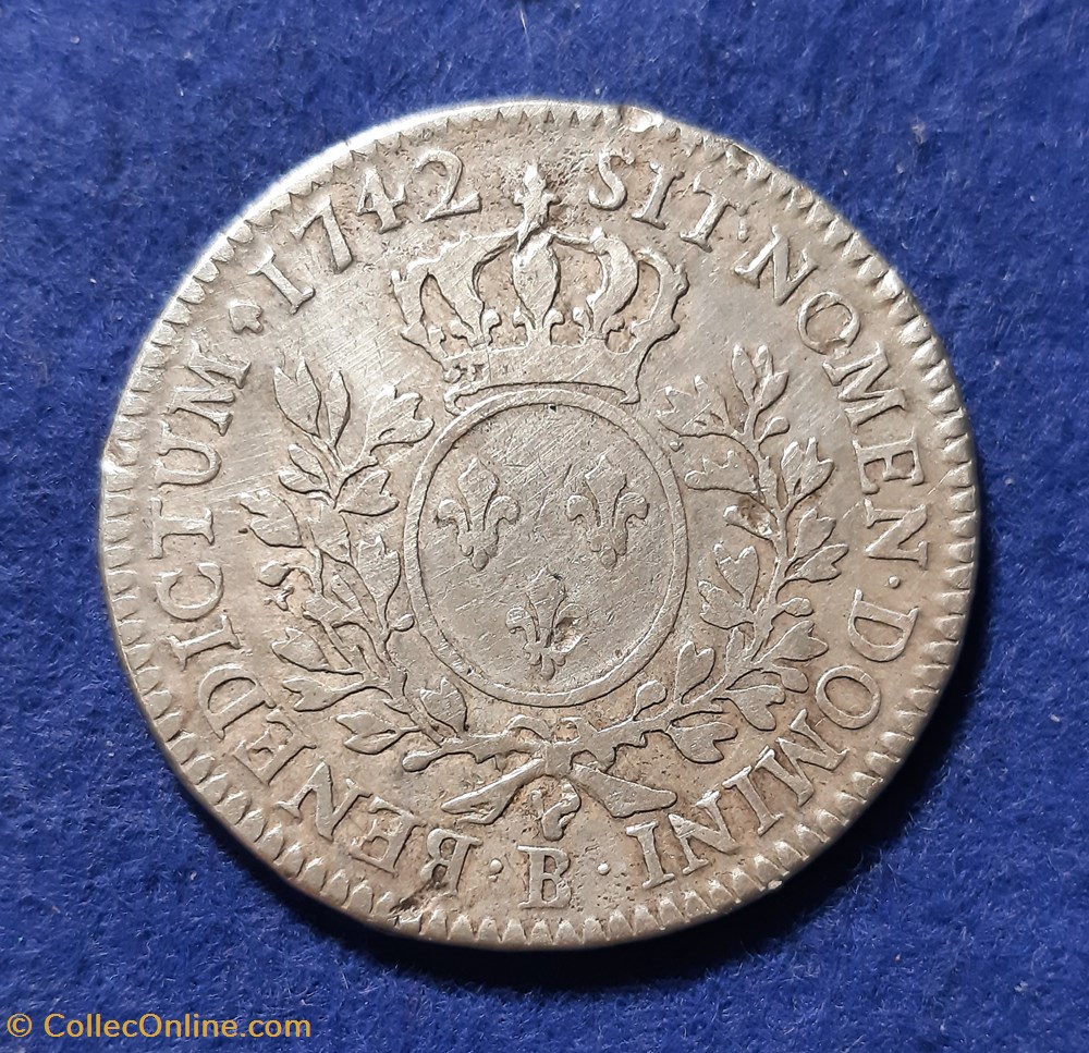 monnaies europe medievale france royales 1742 1 2 ecu au bandeau