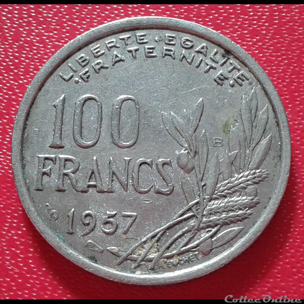 1957 B -100 francs monnaies france modernes 1957 b 100 francs