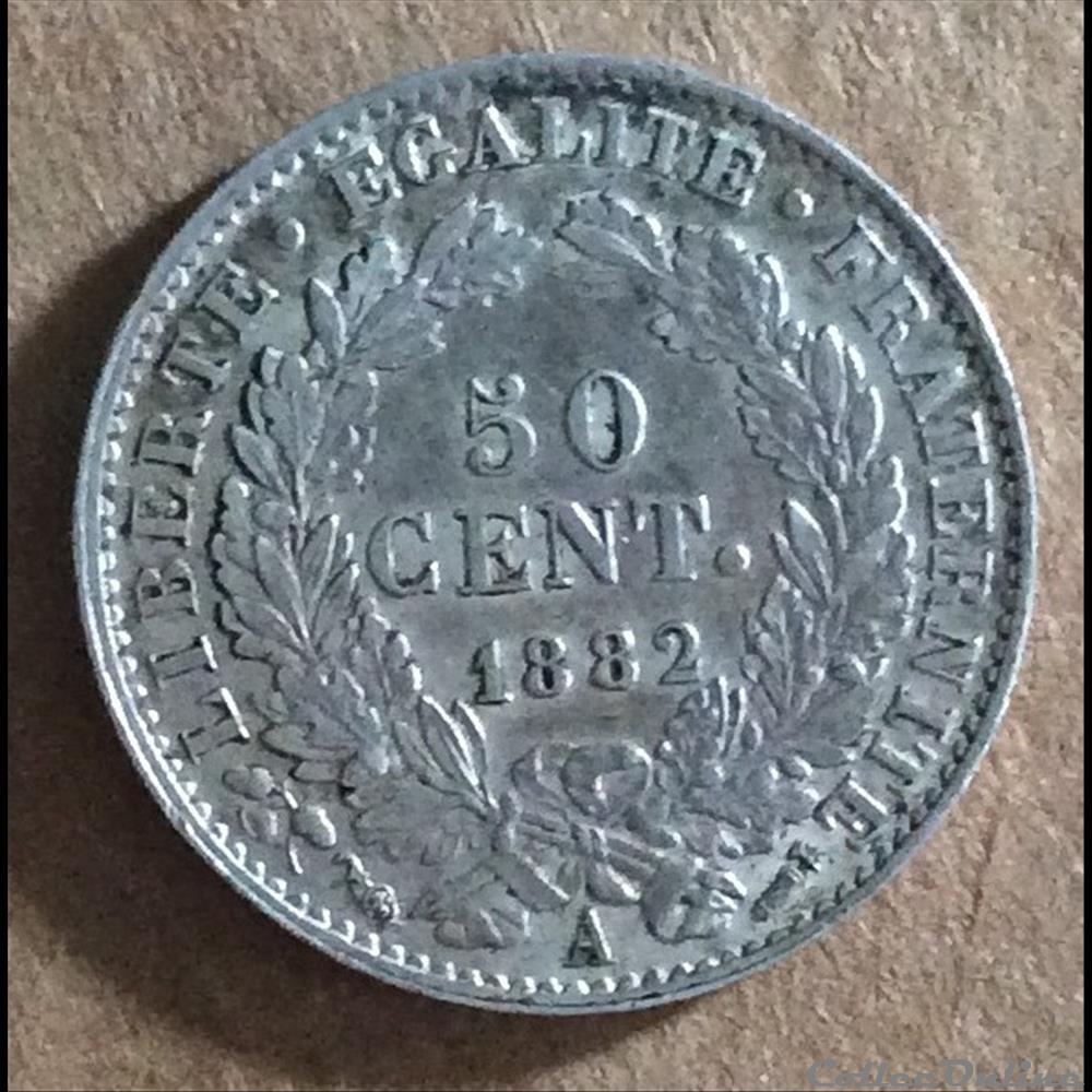 1882 A - 50 centimes monnaies monde france 1882 a 50 centimes