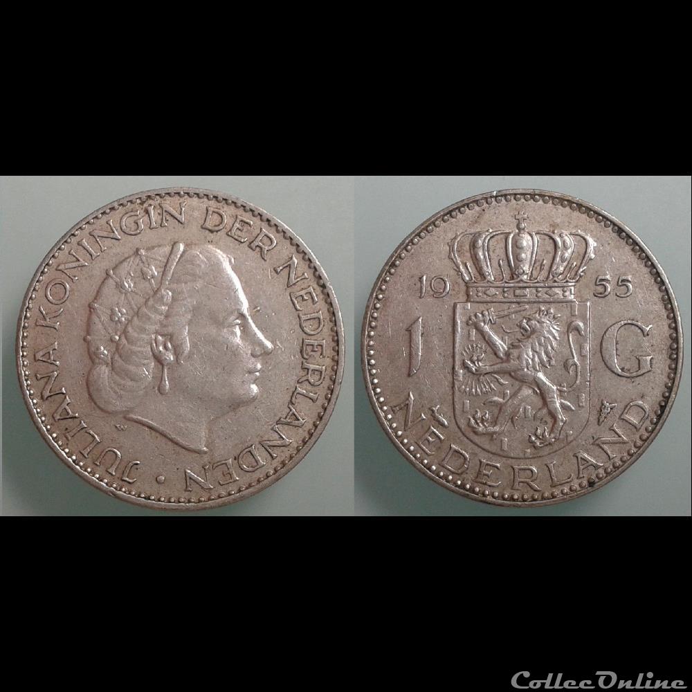 PAYS-BAS - 1 gulden 1955 monnaie monde pays bas 1 gulden 1955