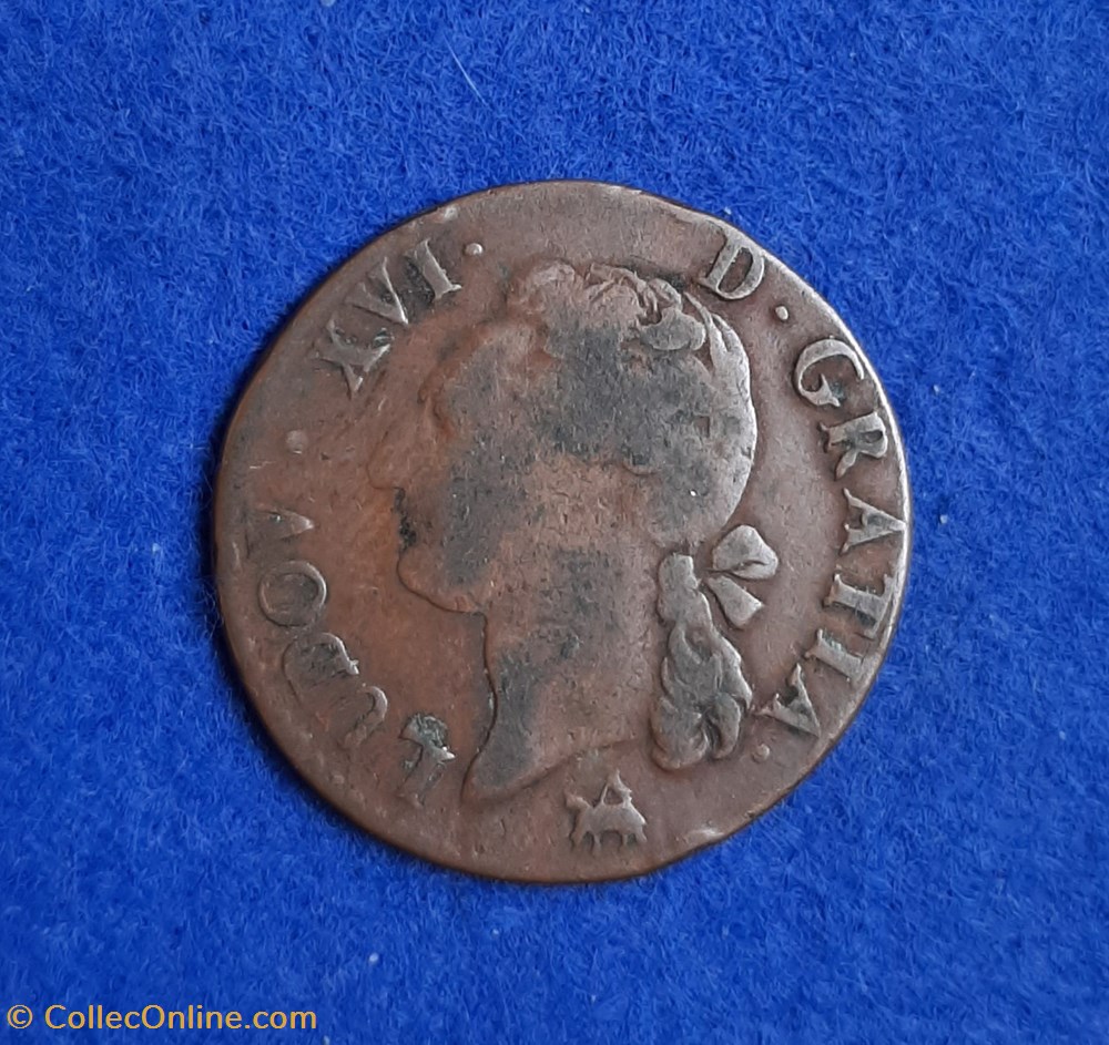 1791 - Demi sol à l'écu 2 monnaies europe medievale france royales 1791 demi sol a ecu