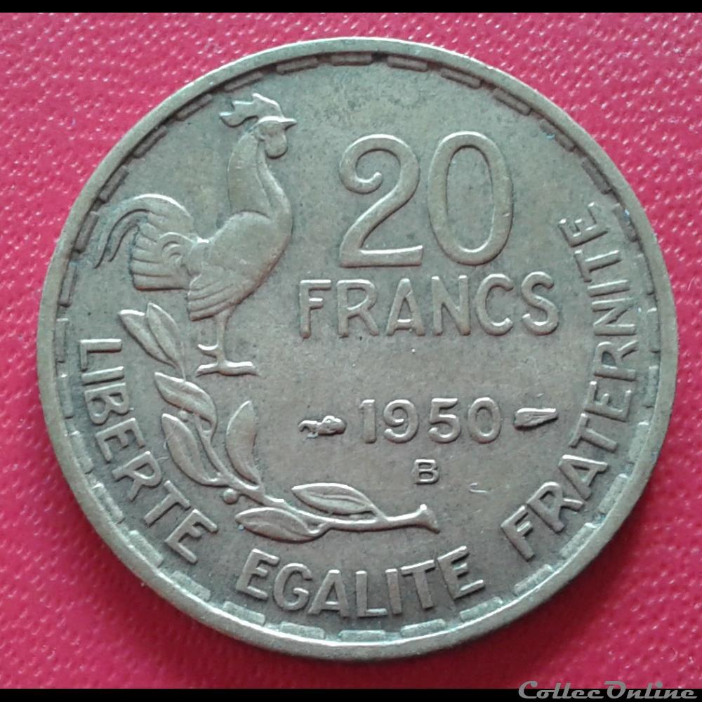 1950 B - 20 francs - 3 faucilles monnaies france modernes 1950 b 20 francs 3 faucilles