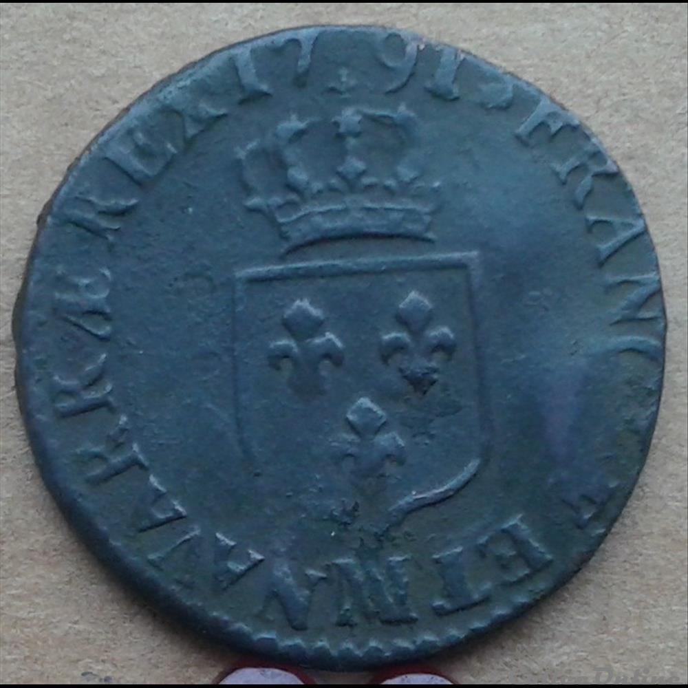 monnaies france royales 1791 ma 1 2 sol a ecu louis xvi