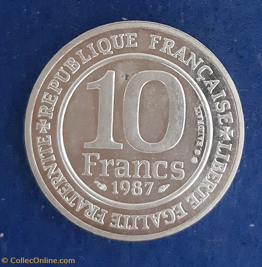 1987 - 10 francs commémorative monnaies monde france 1987 10 francs commemorative