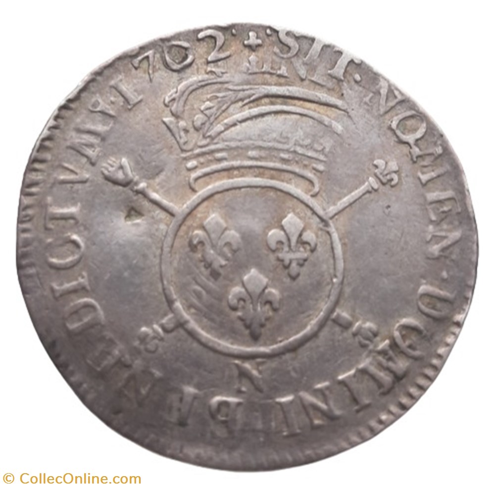 monnaies europe medievale france royales 1702 n 1 4 ecu aux insignes