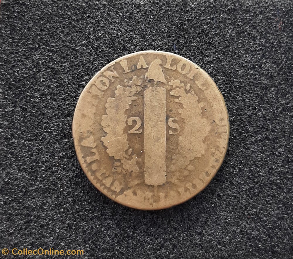 1792 A - 2 sols françois 2 monnaies france modernes 1792 a 2 sols francois