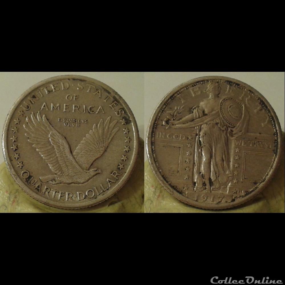 USA - quarter dollar 1917 monnaie monde etat uni usa quarter dollar 1917