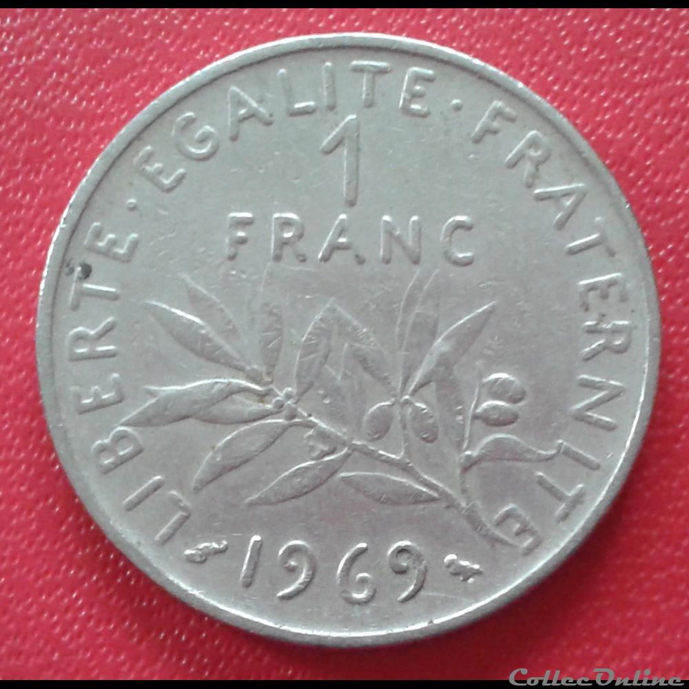 1969 - 1 franc monnaies france modernes 1969 1 franc