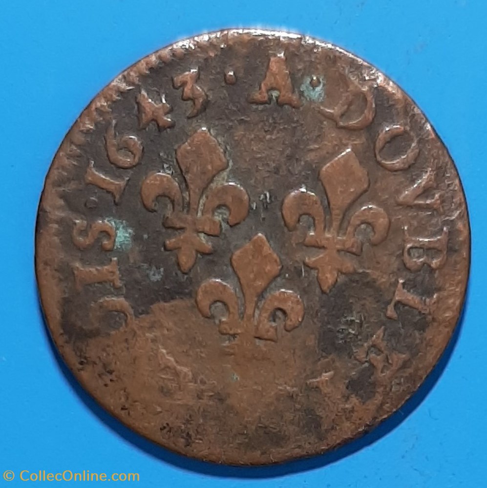 1643 A - Double tournois monnaie 1643 a double tournois