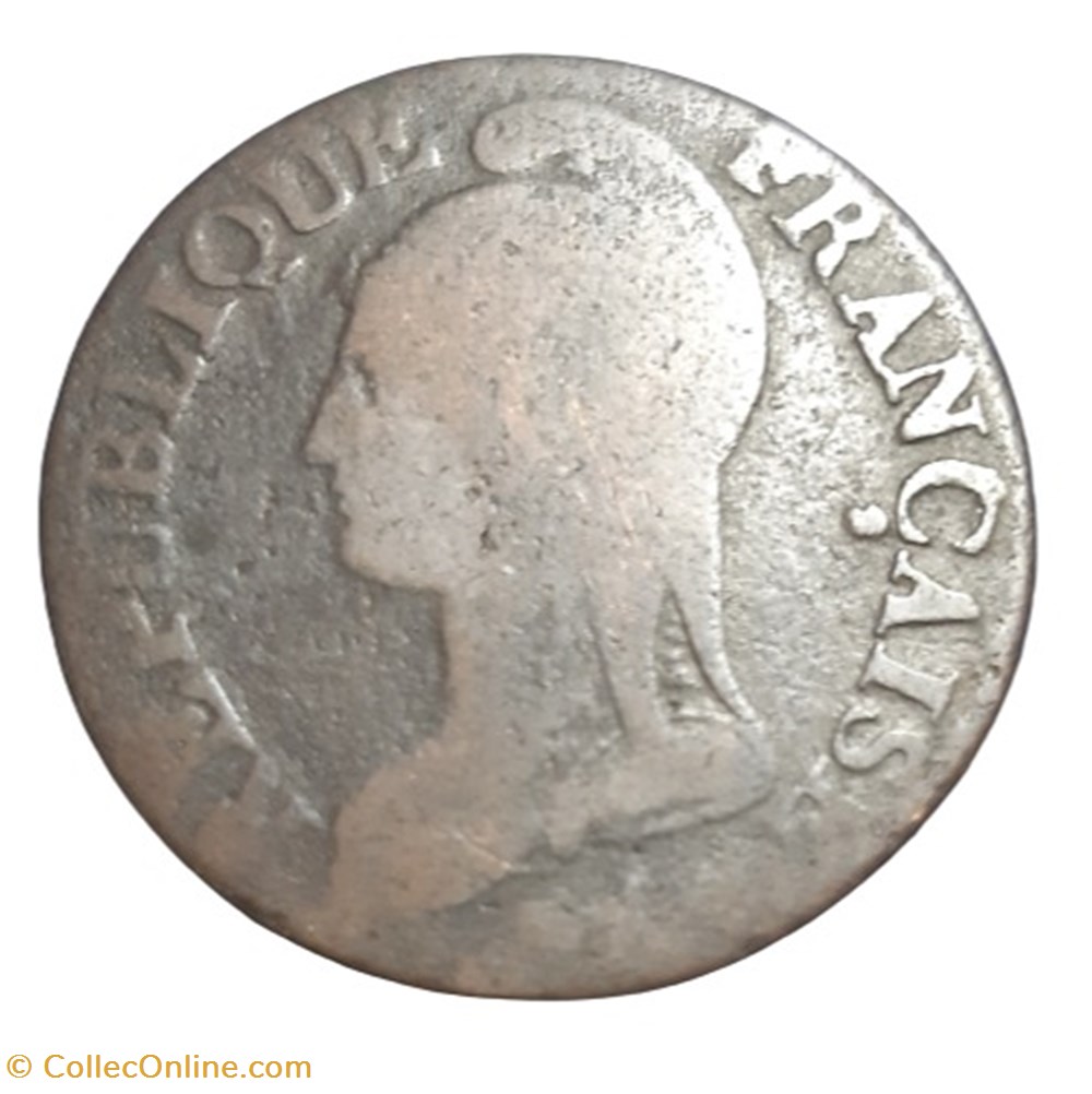 (1799 - 1800) - 5 centimes l'AN 8/5 A/R monnaies monde france 1799 1800 5 centimes an 8 5 a r