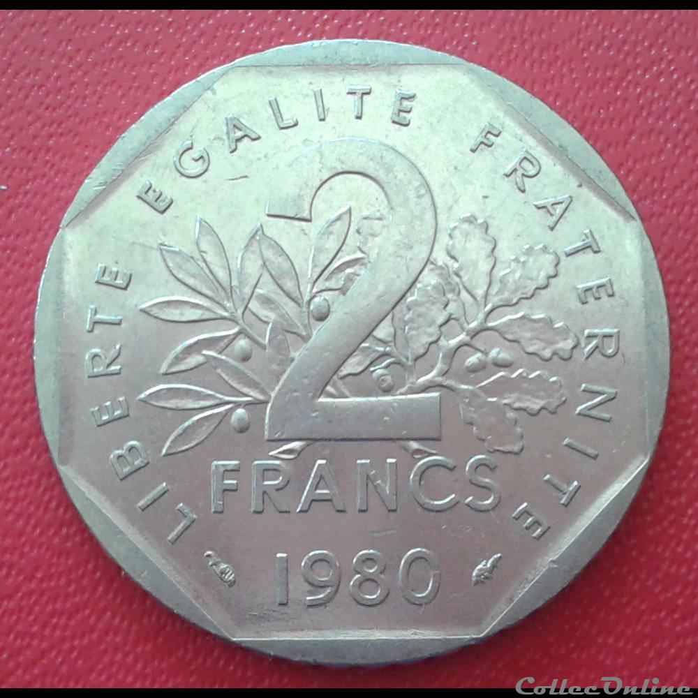 1980 - 2 francs monnaies monde france 1980 2 francs
