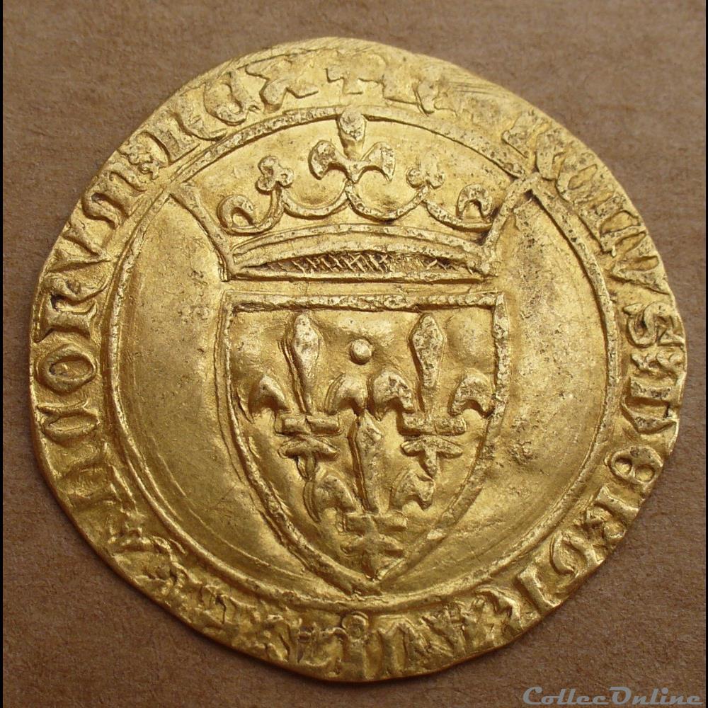 1380/1422 - Ecu d'or à la couronne monnaies europe medievale france royales 1380 1422 ecu or a la couronne