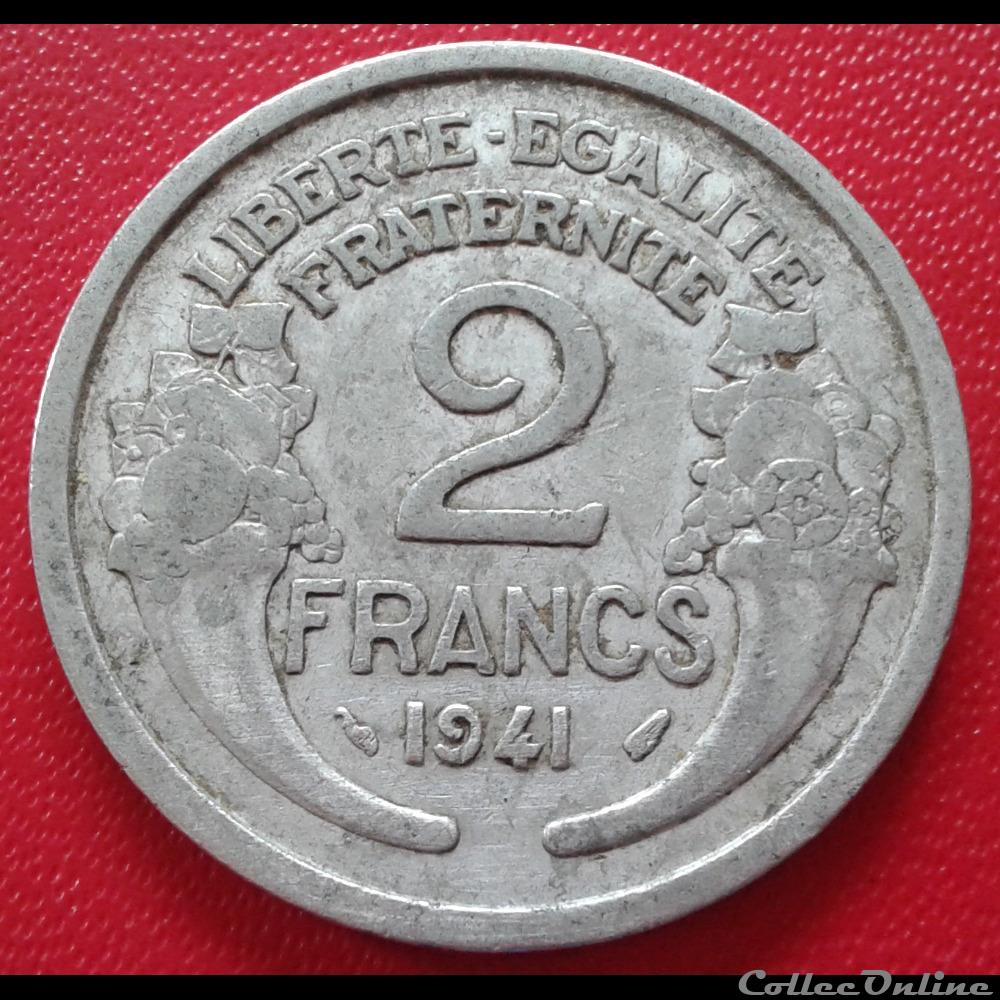 1941 - 2 francs monnaies monde france 1941 2 francs