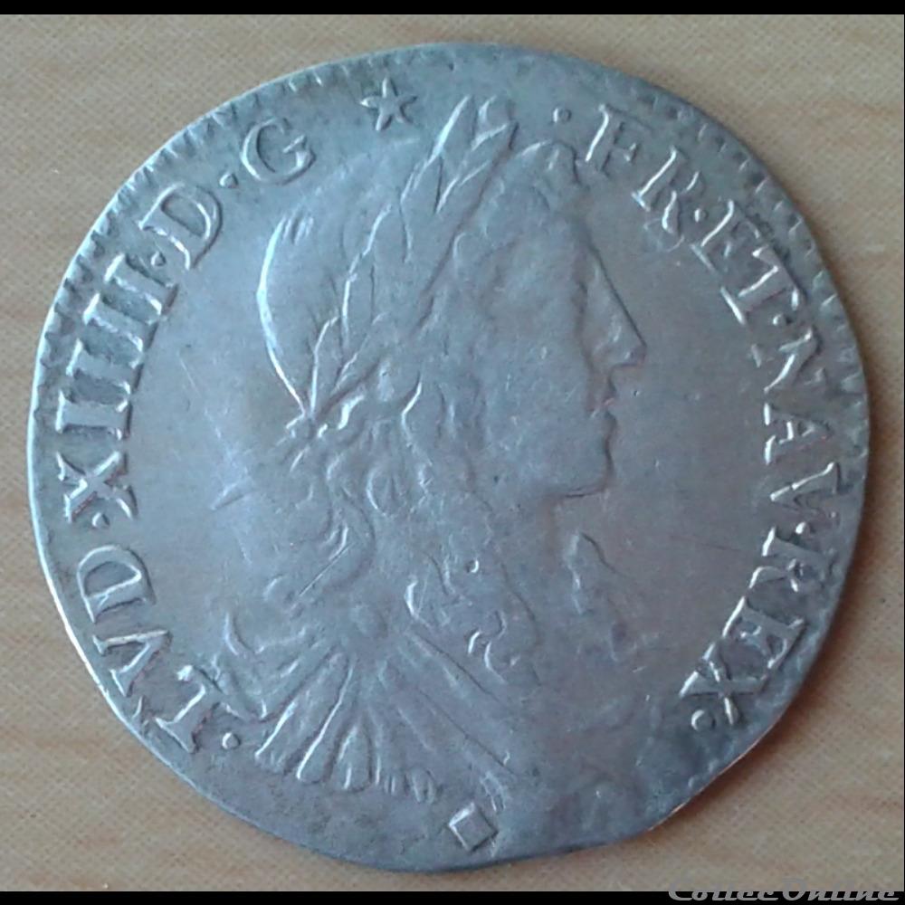 1664 D - 1/12ème écu - Louis XIV monnaies france a royales 1664 d 1 12eme ecu louis xiv
