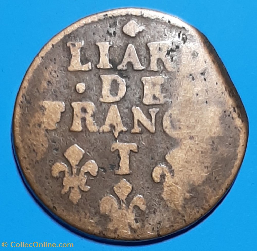 1697 T - Liard de France monnaie 1697 t liard de france