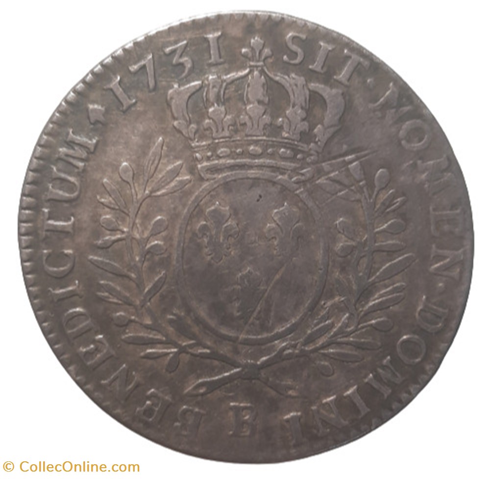 monnaies europe medievale france royales 1731 1 2 ecu aux branches olivier
