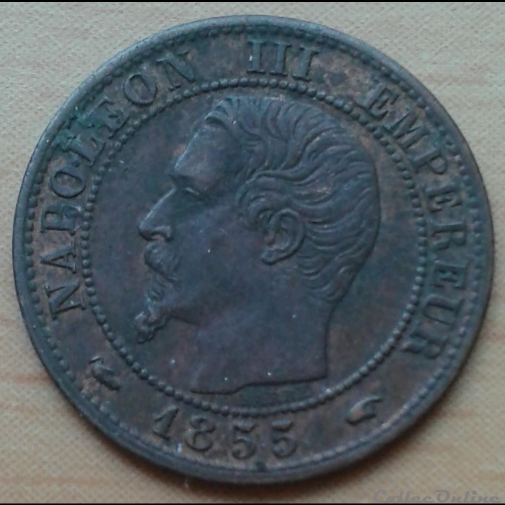 1855 A - 1 centime - chien monnaies france modernes 1855 a 1 centime chien