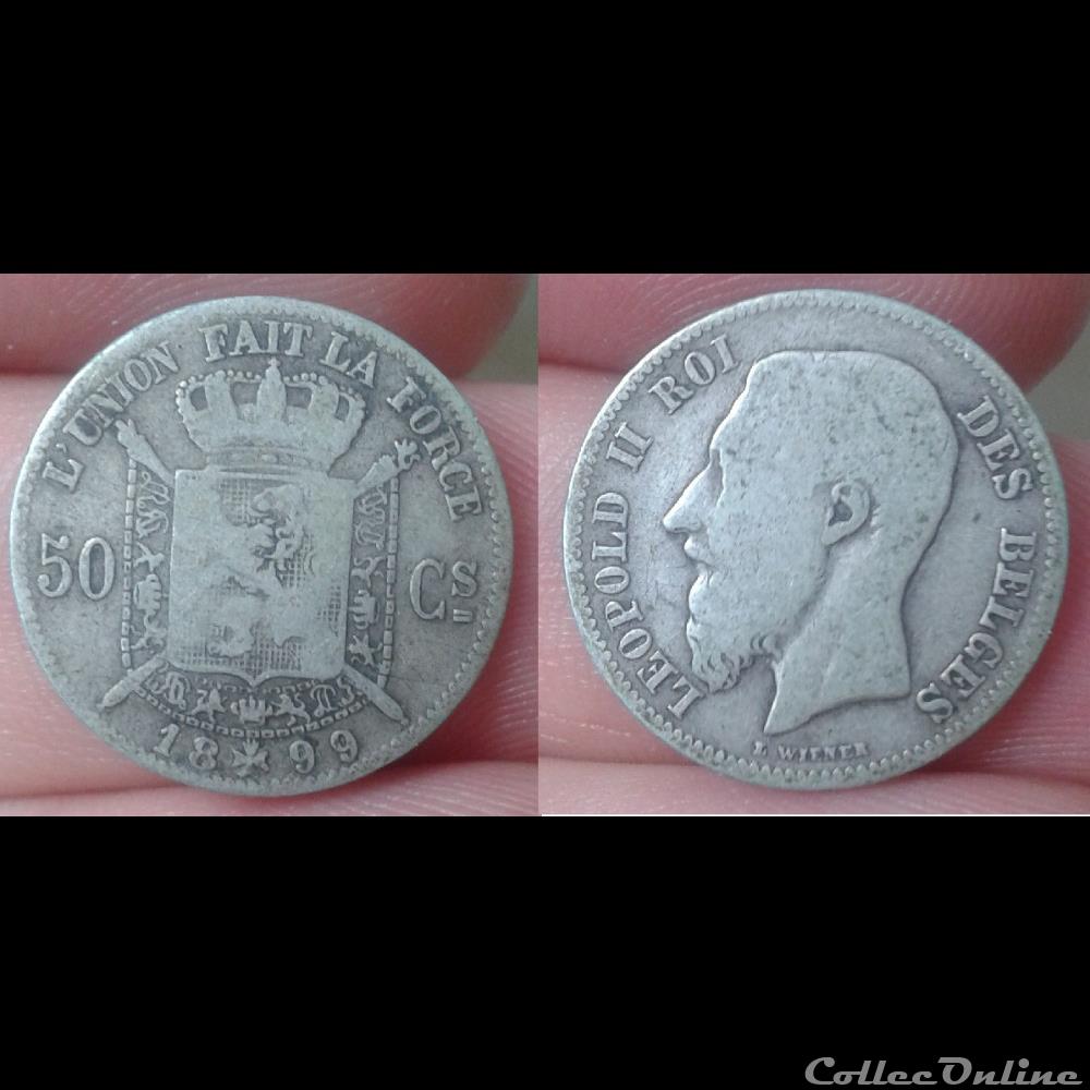 Belgique - 50 centimes 1899 monnaie monde belgique 50 centimes 1899