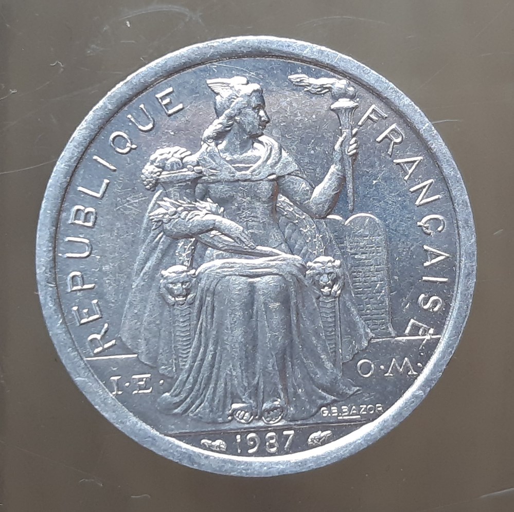 Polynésie française – 2 francs 1987 monnaies colonies francaises polynesie francaise 2 francs 1987